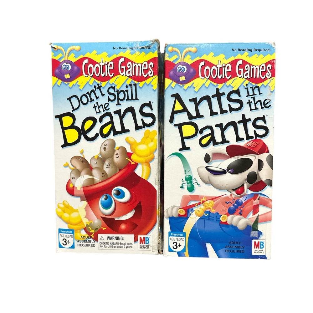 Two Cootie games, Don’t Spill the Beans & Ants in the Pants